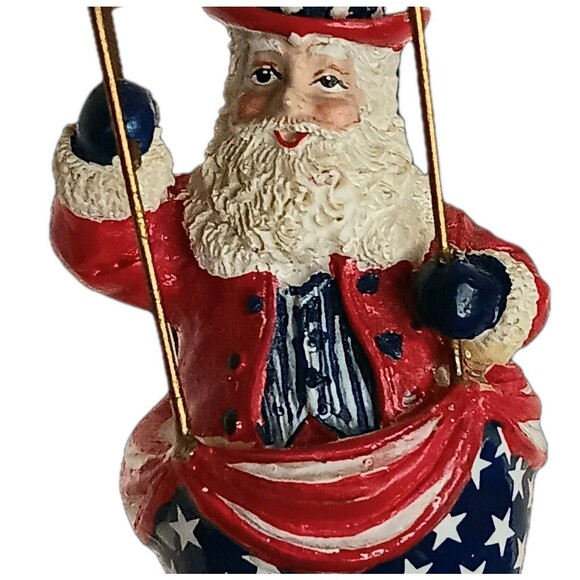 Danbury Mint Santa In Hot Air Balloon Ornament Stars And Stripes 2006 With Box - Picture 4 of 11
